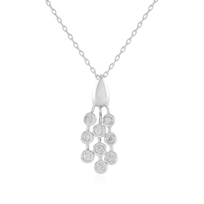 Zilveren halsketting met I2 (J) Diamanten
