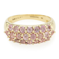 Gouden ring met Onverhitte Padparadscha Saffieren (AMAYANI)