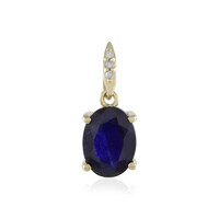 Gouden hanger met een Madagaskar Blauwe Saffier