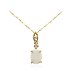 Gouden halsketting met een witte opaal