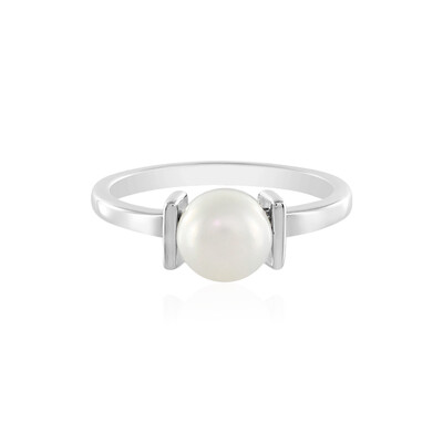 Zilveren ring met een zoetwater kweekparel