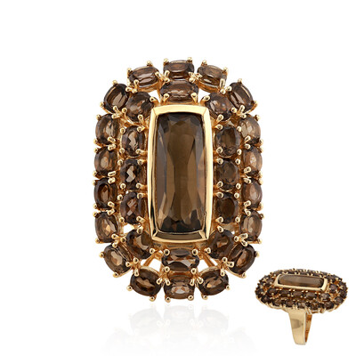 Zilveren ring met een rookkwarts