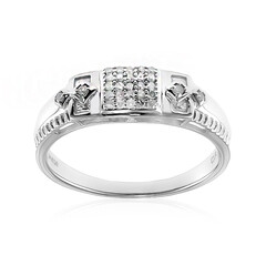 Zilveren herenring met I2 (I) Diamanten