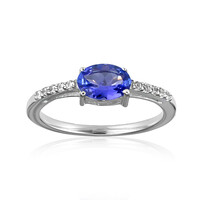 Zilveren ring met een tanzaniet