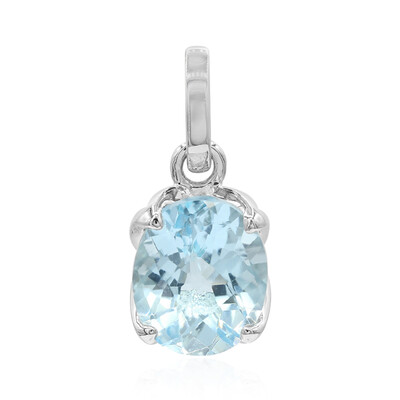 Zilveren hanger met een hemel-blauwe topaas