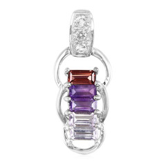 Zilveren hanger met edelstenen