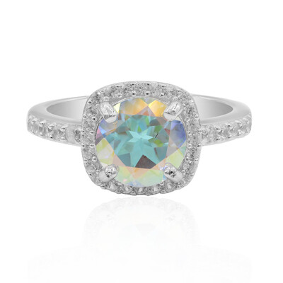 Zilveren ring met een maanlicht-topaas