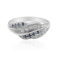 Zilveren ring met blauwe saffieren