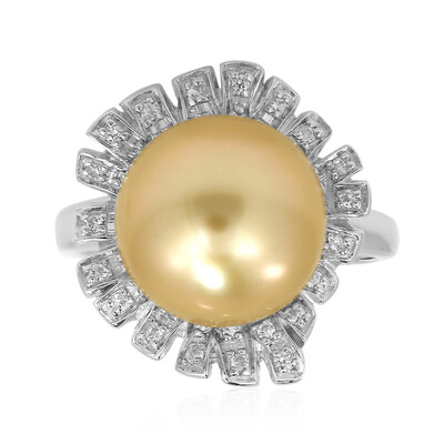 Zilveren ring met een Gouden Kabira Zuidzee Parel (TPC)