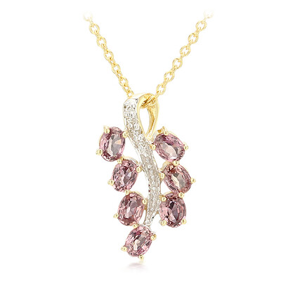 Gouden halsketting met Onverhitte Padparadscha Saffieren (AMAYANI)