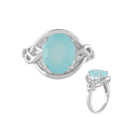 Zilveren ring met een Aqua Chalcedoon