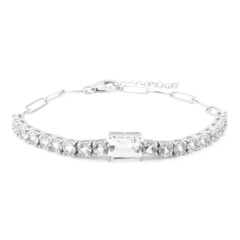 Zilveren armband met een witte topaas
