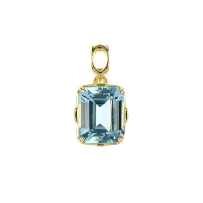 Gouden hanger met een hemel-blauwe topaas (dagen)