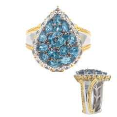 Zilveren ring met aquamarijnstenen (Gems en Vogue)