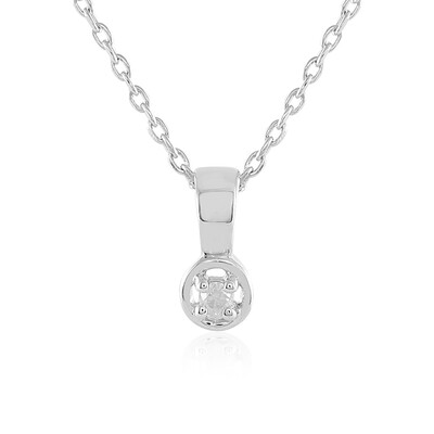 Zilveren halsketting met een I3 (J) Diamant