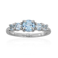 Zilveren ring met een hemel-blauwe topaas