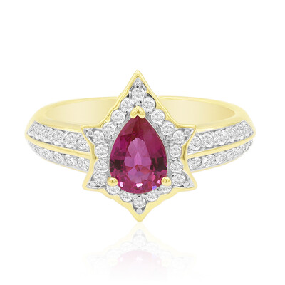 Gouden ring met een Birmese Robijn (Annette)