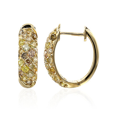 Gouden oorbellen met SI2 Fancy Diamanten (CIRARI)