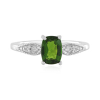 Zilveren ring met een Russische diopsied