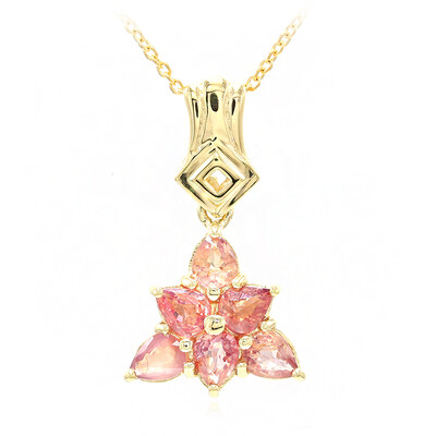 Gouden halsketting met Onverhitte Padparadscha Saffieren (AMAYANI)