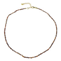 Zilveren halsketting met rode diamanten