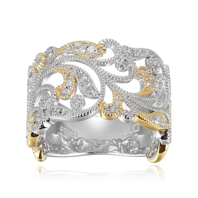 Zilveren ring met I3 (I) Diamanten