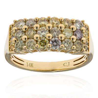Gouden ring met SI2 Fancy Diamanten (CIRARI)