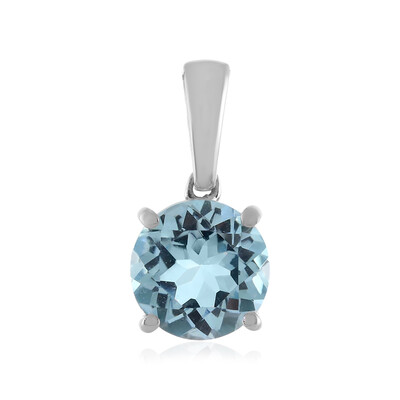 Zilveren hanger met een hemel-blauwe topaas