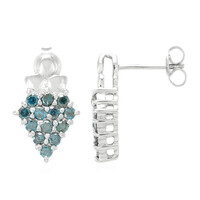 Zilveren oorbellen met Fancy diamanten