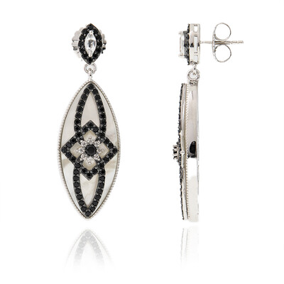 Zilveren oorbellen met parelmoer (Dallas Prince Designs)