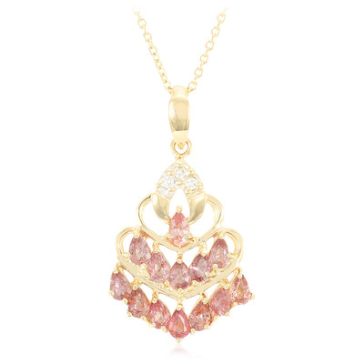 Gouden halsketting met Onverhitte Padparadscha Saffieren (AMAYANI)