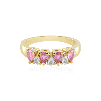 Zilveren ring met Madagaskar Roze Saffieren