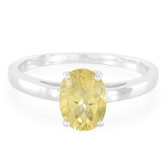 Zilveren ring met een gele beril
