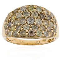 Gouden ring met SI2 Fancy Diamanten (CIRARI)