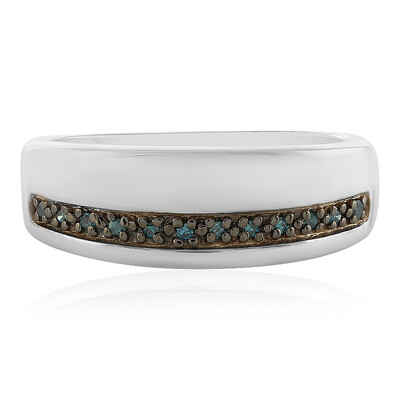 Zilveren ring met I3 Champagne Diamanten