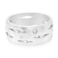Zilveren ring met zirkonen