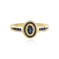 Zilveren ring met een blauwe saffier