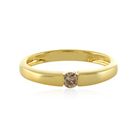 Zilveren ring met een I4 Champagne Diamant