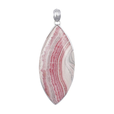 Zilveren hanger met een rhodochrosiet (Bali Barong)