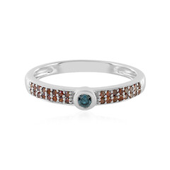 Zilveren ring met een I4 Blauwe Diamant