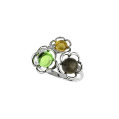 Zilveren ring met een Groene Colombiaanse Barnsteen