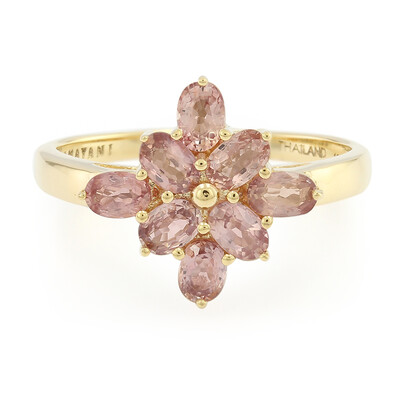 Gouden ring met Onverhitte Padparadscha Saffieren (AMAYANI)