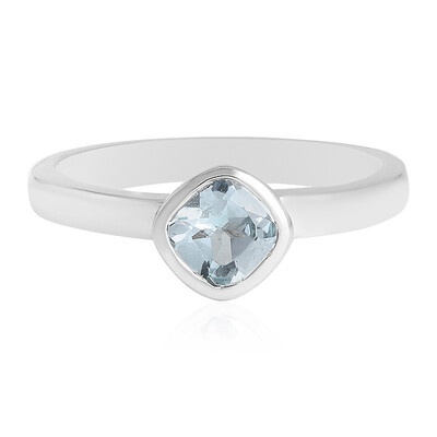 Zilveren ring met een hemel-blauwe topaas