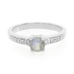 Zilveren ring met een spectroliet