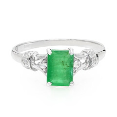 Zilveren ring met een Bahia-smaragd