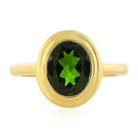Zilveren ring met een Russische diopsied
