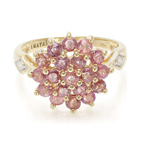 Gouden ring met Onverhitte Padparadscha Saffieren (AMAYANI)
