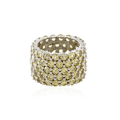 Zilveren ring met Gele Zirkonen