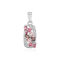 Zilveren hanger met roze toermalijnen