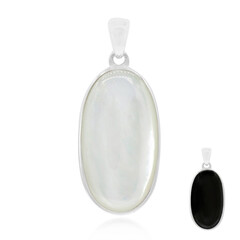 Zilveren hanger met een parelmoer